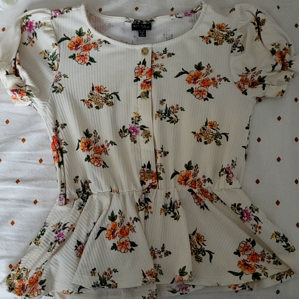 Girls flower peplum top